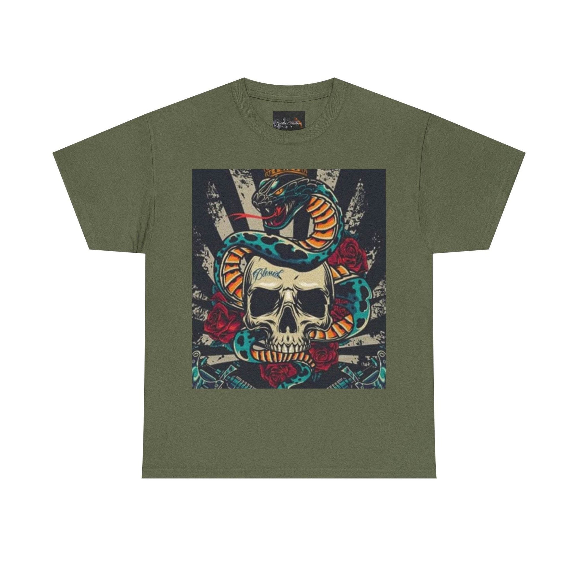 Bold Snake and Skull Graphic Tee - IntuitiveEncBoutique