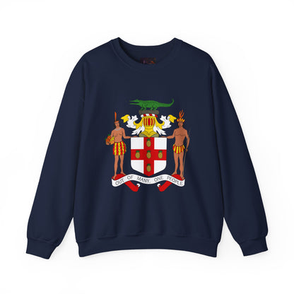 Jamaican Coat of Arms Heritage Crewneck Sweatshirt - Comfort, Unisex Apparel, Great for Celebrations, Cultural Events, Gift Idea, Everyday Wear