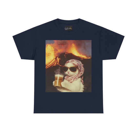 Volcano Cat Tee  Fun Animal Graphic Shirt, Cool Gift for Cat Lovers