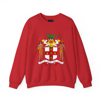Jamaican Coat of Arms Heritage Crewneck Sweatshirt - Comfort, Unisex Apparel, Great for Celebrations, Cultural Events, Gift Idea, Everyday Wear