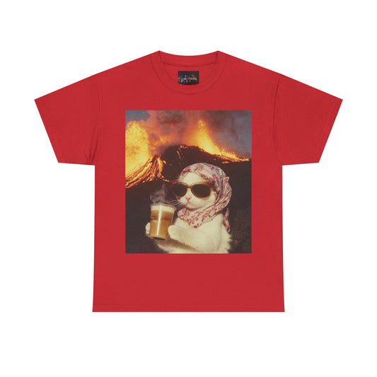 Volcano Cat Tee  Fun Animal Graphic Shirt, Cool Gift for Cat Lovers