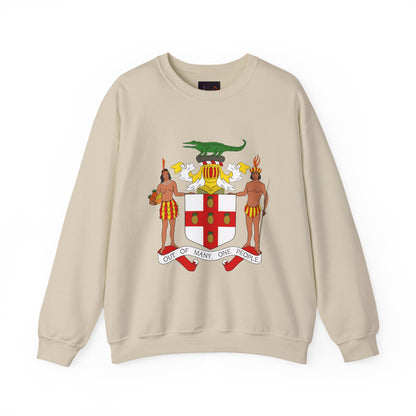 Jamaican Coat of Arms Heritage Crewneck Sweatshirt - Comfort, Unisex Apparel, Great for Celebrations, Cultural Events, Gift Idea, Everyday Wear