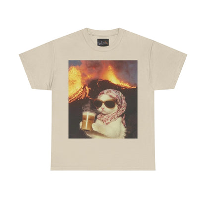 Volcano Cat Tee  Fun Animal Graphic Shirt, Cool Gift for Cat Lovers
