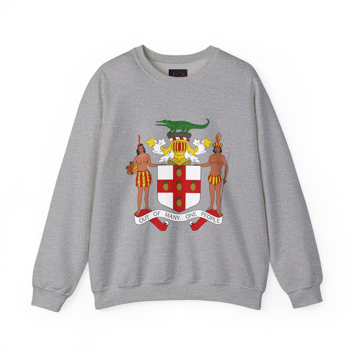 Jamaican Coat of Arms Heritage Crewneck Sweatshirt - Comfort, Unisex Apparel, Great for Celebrations, Cultural Events, Gift Idea, Everyday Wear