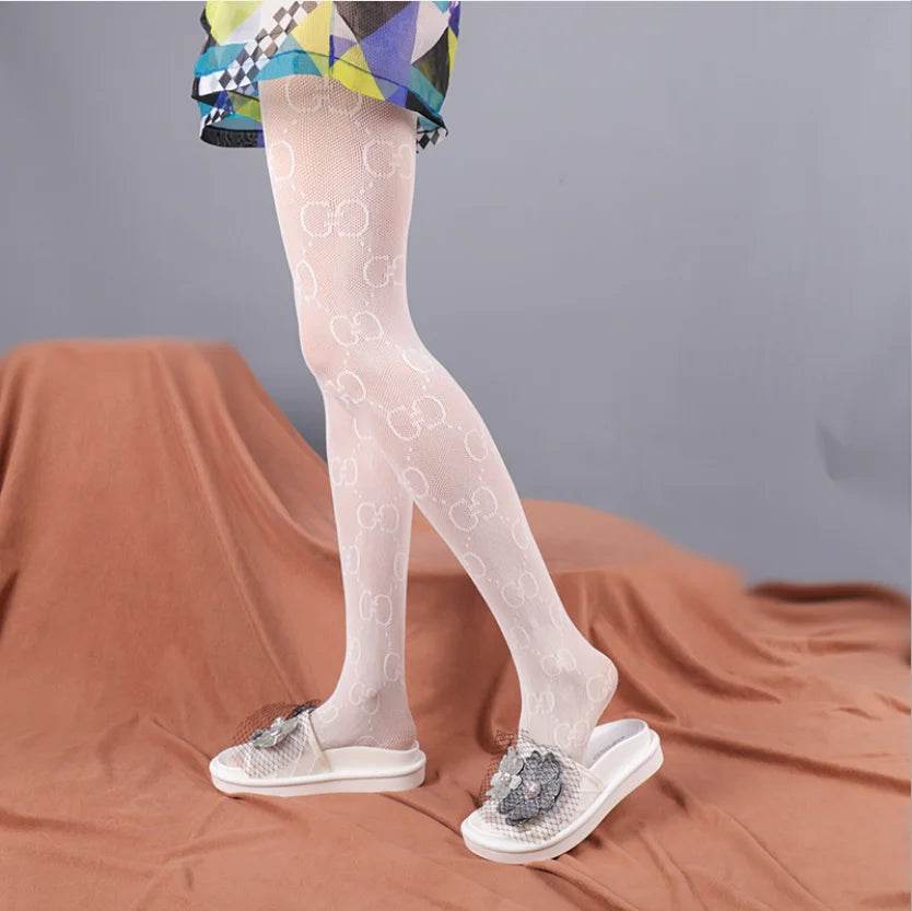 Fashion Flocking Tights High Quality Sexy France Fashion Gauze Letters Transparent Fish Net Pantyhose Womens Stockings - IntuitiveEncBoutique