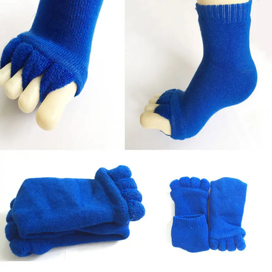 1 Pair Massage Open Five Toe Separator Socks Pain Relief Hot Socks