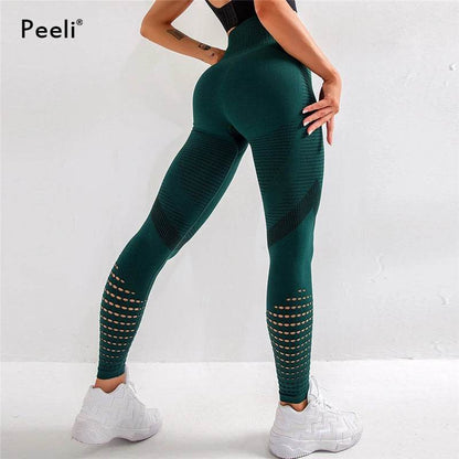 Peeli High Waist Seamless Leggings Yoga Pants Push Up Fitness Tight Workout Tummy Control Gym Leggings Athletic Pants Sportswear - IntuitiveEncBoutique
