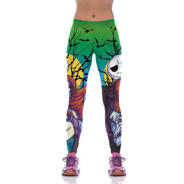 Autumn Jack Skellington Leggings Women Halloween The Nightmare Before Christmas Legging Party Cosplay Printed Leggings - IntuitiveEncBoutique