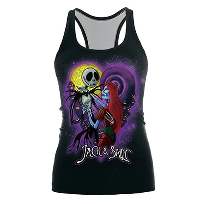 The Nightmare Before Christmas Tank top Women Halloween Sexy Print Women Jack Skellington Tops