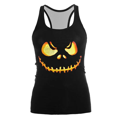 The Nightmare Before Christmas Tank top Women Halloween Sexy Print Women Jack Skellington Tops