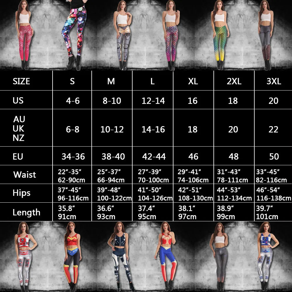 COMIC ARMOR LEGGING Printed Women Leggings High Waist Leggings Sexy Slim Women Pants