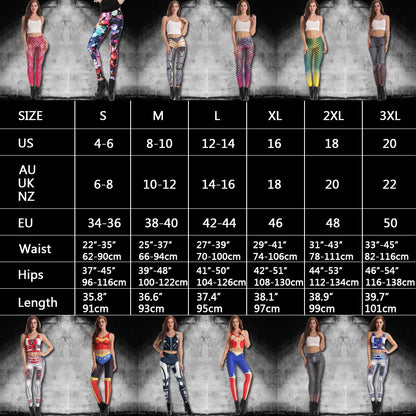 COMIC ARMOR LEGGING Printed Women Leggings High Waist Leggings Sexy Slim Women Pants