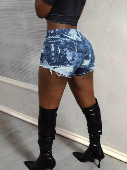 Raw Hem Denim Shorts - IntuitiveEncBoutique