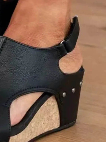 Peep Toe Wedge Platform Sandals - IntuitiveEncBoutique