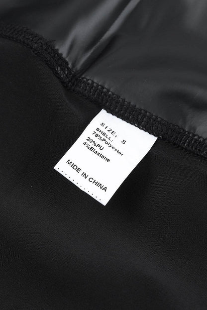 Black Faux Leather High Waist Leggings - IntuitiveEncBoutique
