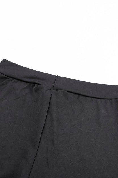 Black Grommet Lace Up Front Leggings - IntuitiveEncBoutique