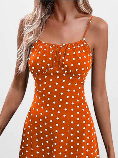 Full Size Slit Printed Cami Midi Dress Plus Size - IntuitiveEncBoutique