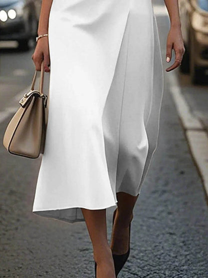 Round Neck Sleeveless Midi Sheath Dress - IntuitiveEncBoutique