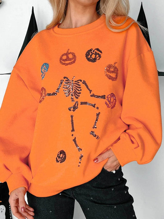 Halloween Skeleton Pumpkin Sweatshirt - IntuitiveEncBoutique