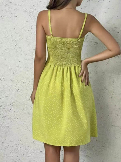 Full Size Smocked Square Neck Cami Dress Plus Size - IntuitiveEncBoutique
