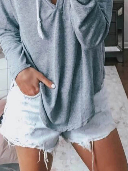 Full Size Drawstring Long Sleeve Hoodie Plus Size - IntuitiveEncBoutique