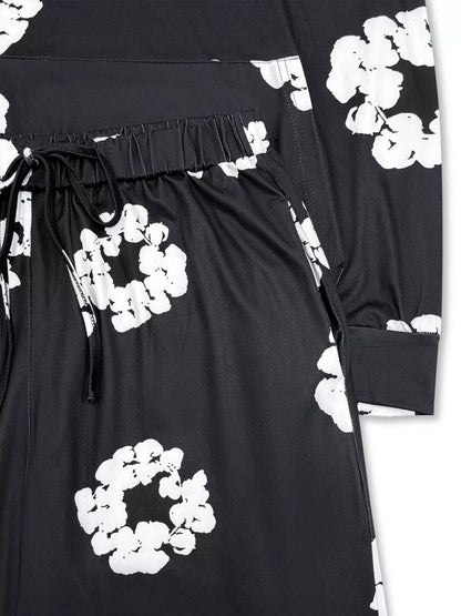 Printed Long Sleeve Hoodie and Pants Set - IntuitiveEncBoutique