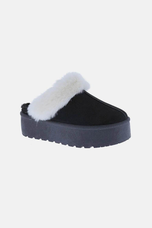 Weeboo Thick Bottom Fur Trim Snow Slippers - IntuitiveEncBoutique