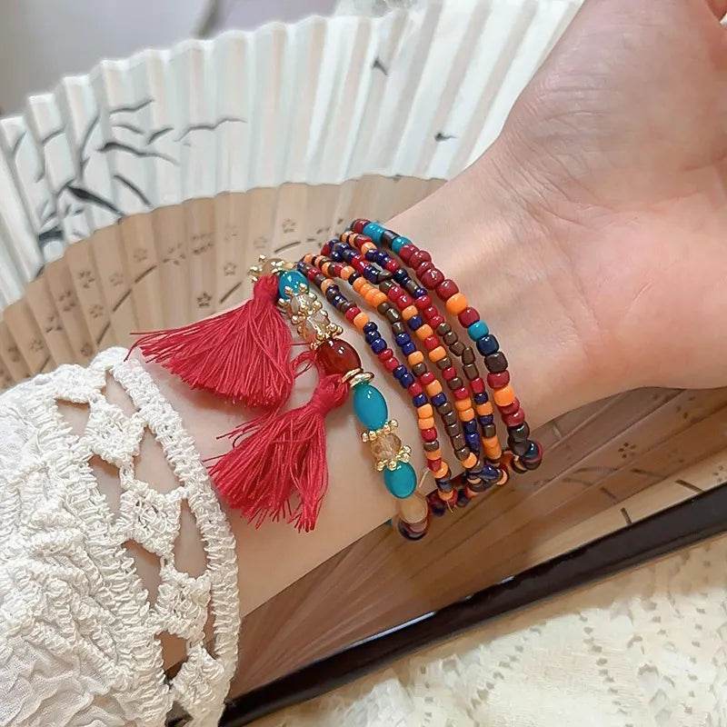 Tassel Rice Bead Bracelet - IntuitiveEncBoutique
