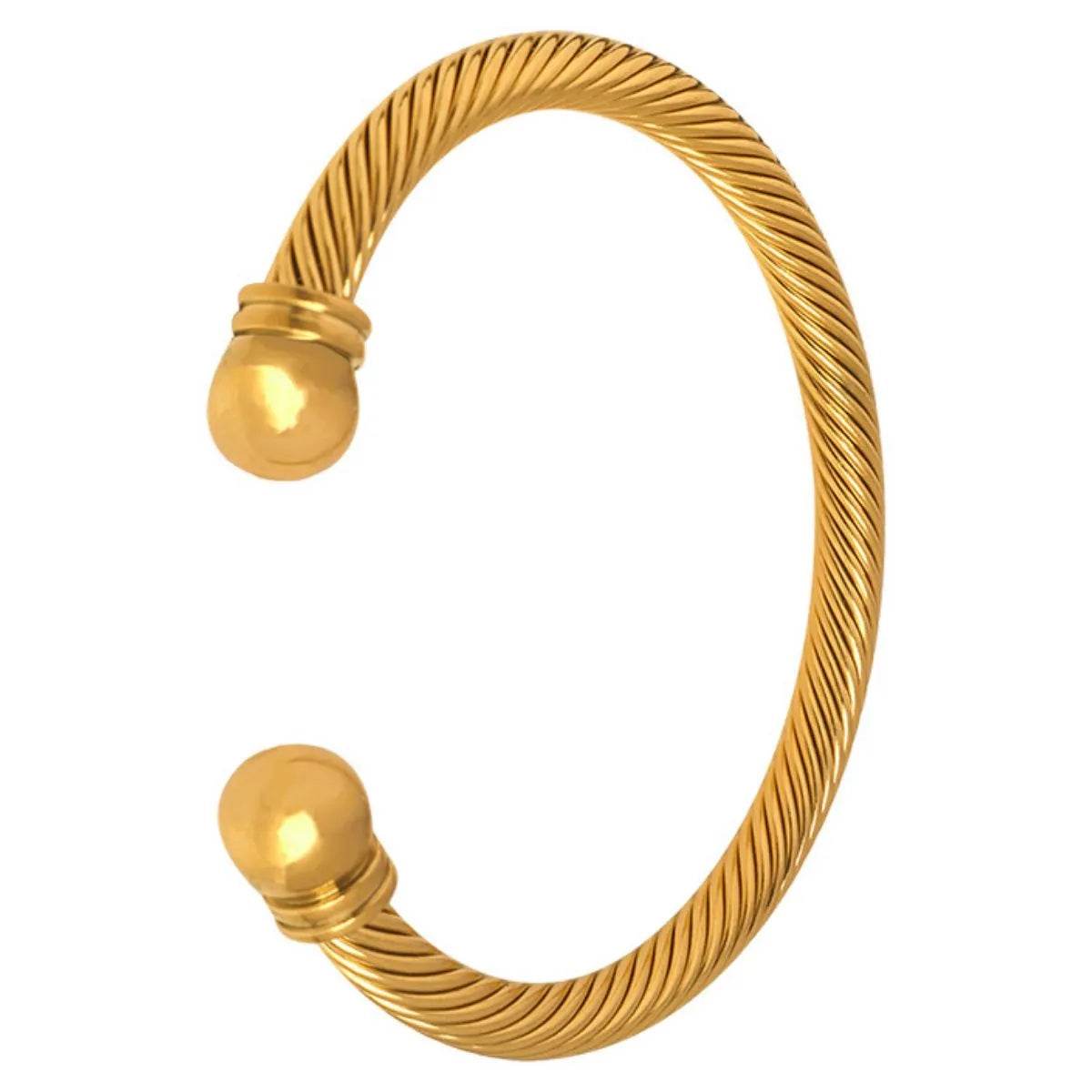 Stainless Steel Twisted Cable Cuff Bracelet - IntuitiveEncBoutique