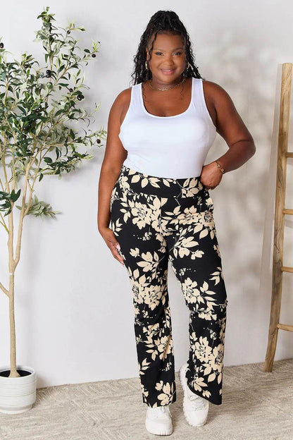 Heimish Full Size High Waist Floral Flare Pants - IntuitiveEncBoutique