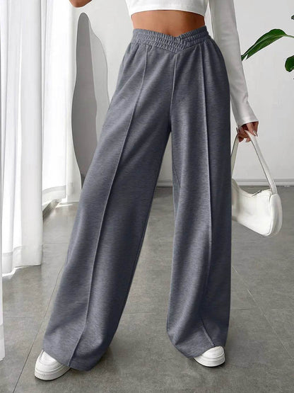 Elastic Waist Wide Leg Pants - IntuitiveEncBoutique