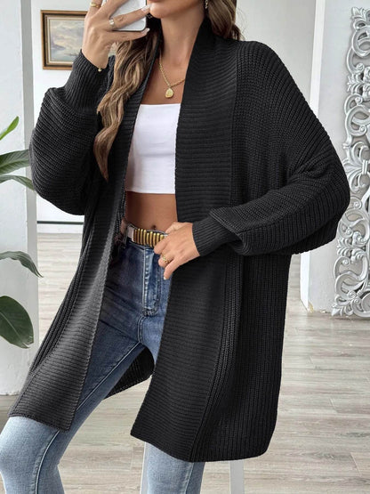 Oversized Knit Open Front Cardigan - IntuitiveEncBoutique