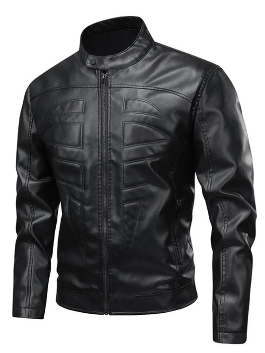 Men's Full Size Leather Zip Up Jacket Plus Size - IntuitiveEncBoutique
