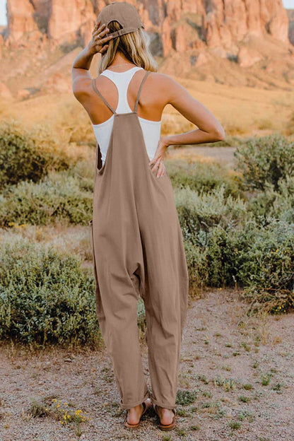 Double Take Full Size V-Neck Sleeveless Jumpsuit with Pockets - IntuitiveEncBoutique
