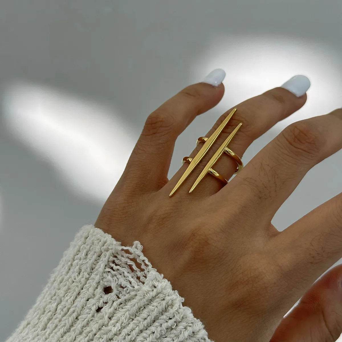 Stainless Steel Asymmetrical Ring - IntuitiveEncBoutique
