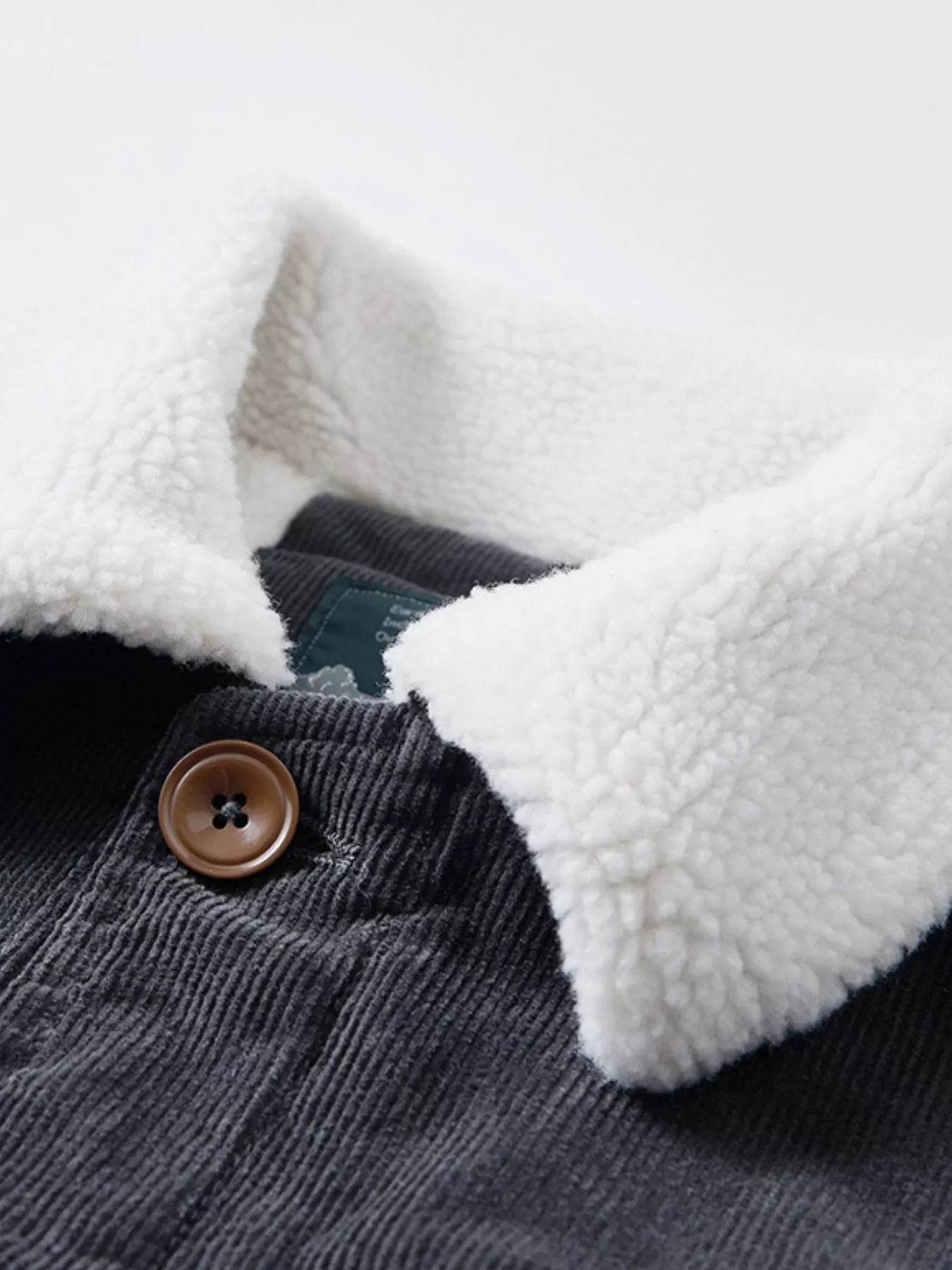 Men's Plus Size Sherpa Corduroy Button Up Jacket - IntuitiveEncBoutique