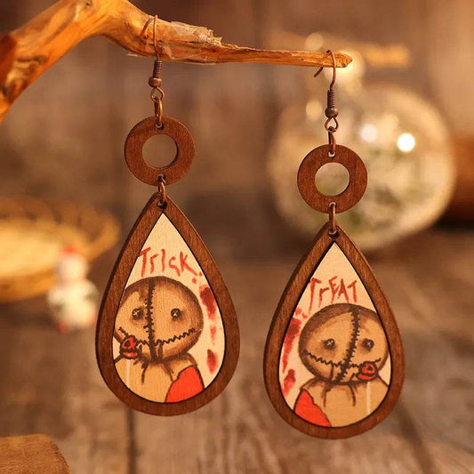 Wooden Teardrop Shape Earrings - IntuitiveEncBoutique