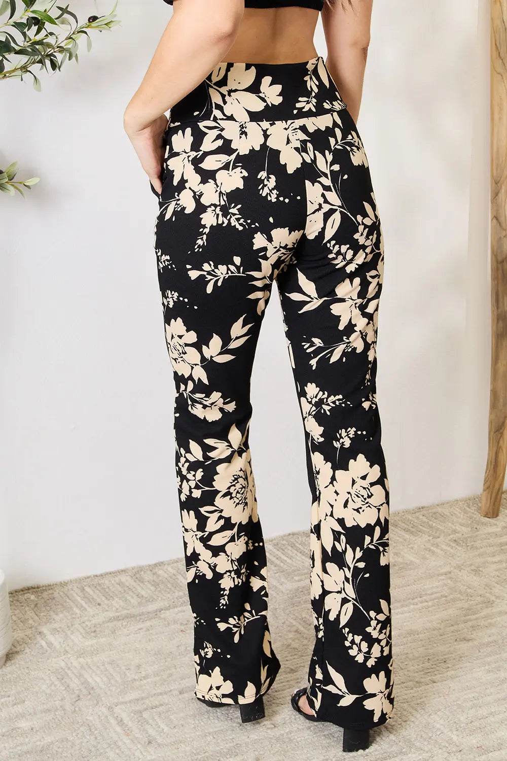 Heimish Full Size High Waist Floral Flare Pants - IntuitiveEncBoutique