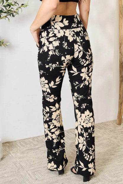 Heimish Full Size High Waist Floral Flare Pants - IntuitiveEncBoutique
