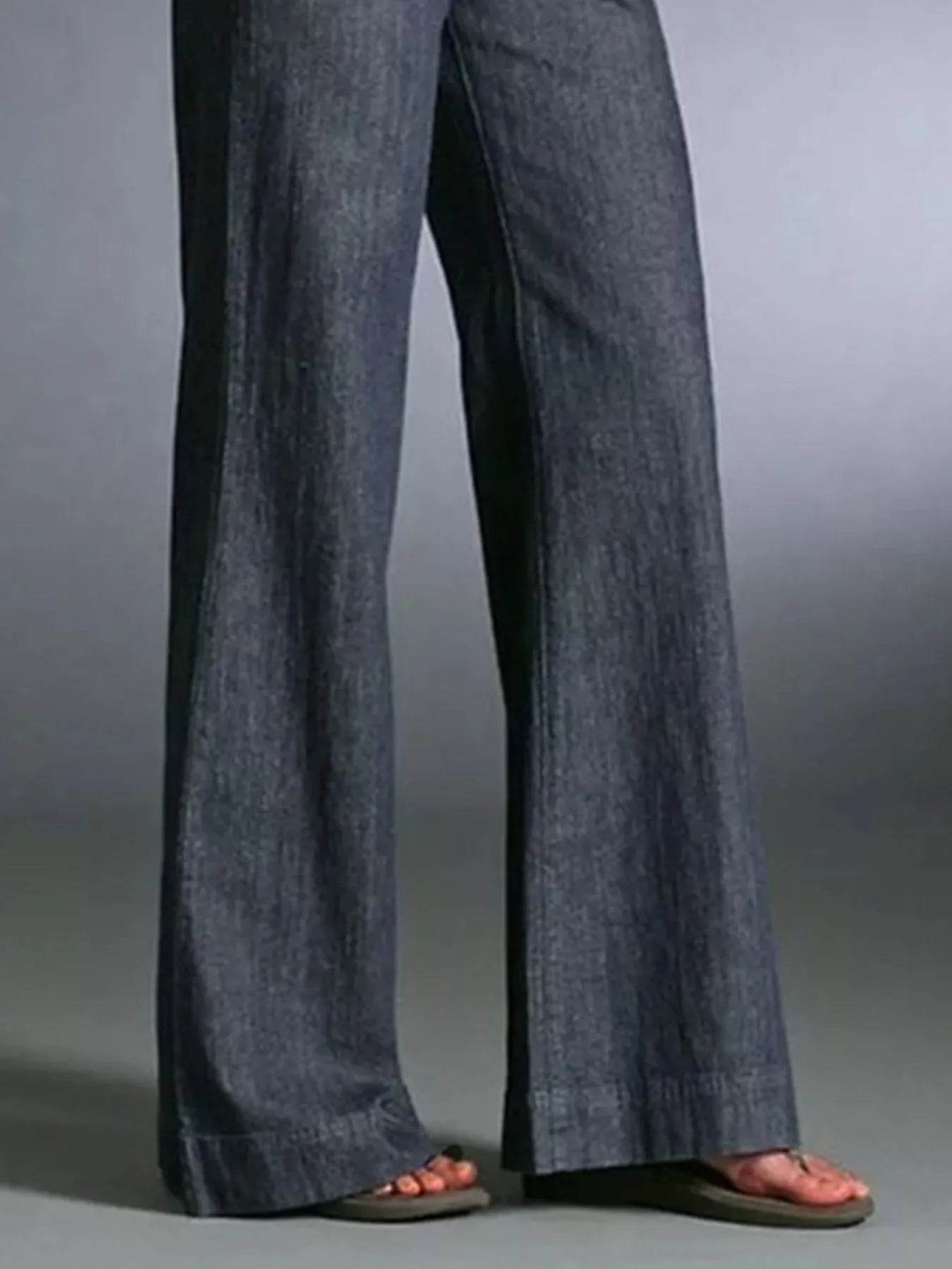 Full Size High-Waisted Wide-Leg Wash Jeans Plus Size - IntuitiveEncBoutique