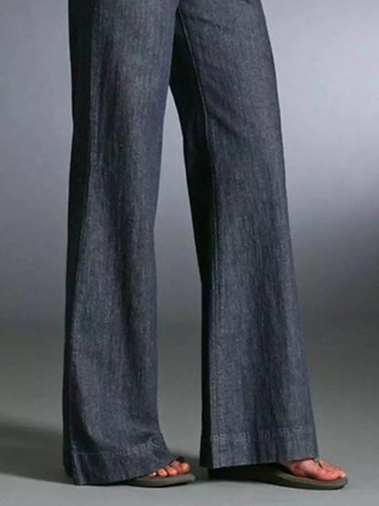 Full Size High-Waisted Wide-Leg Wash Jeans Plus Size - IntuitiveEncBoutique