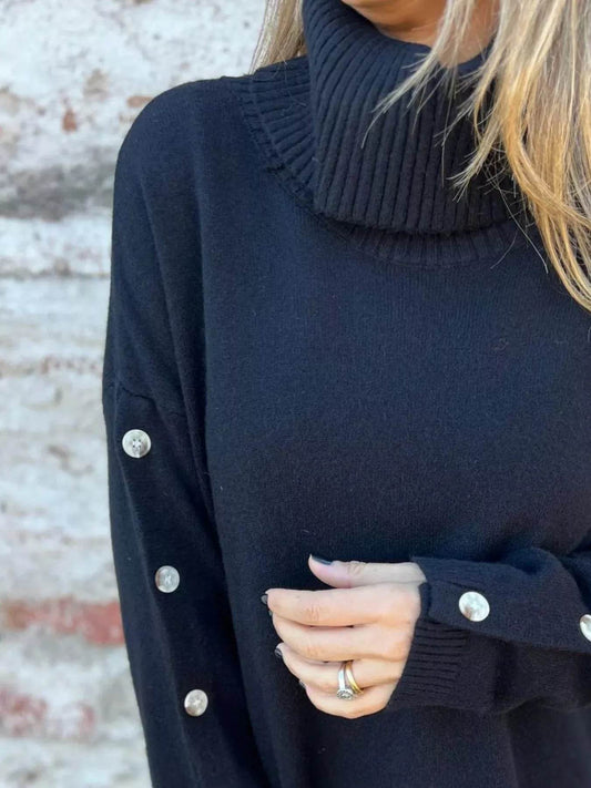 Full Size Turtleneck Long Sleeve Sweater Plus Size - IntuitiveEncBoutique