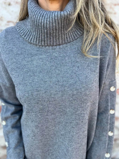 Full Size Turtleneck Long Sleeve Sweater Plus Size - IntuitiveEncBoutique
