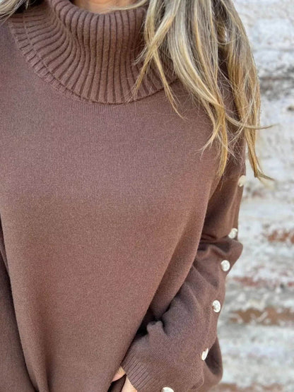 Full Size Turtleneck Long Sleeve Sweater Plus Size - IntuitiveEncBoutique