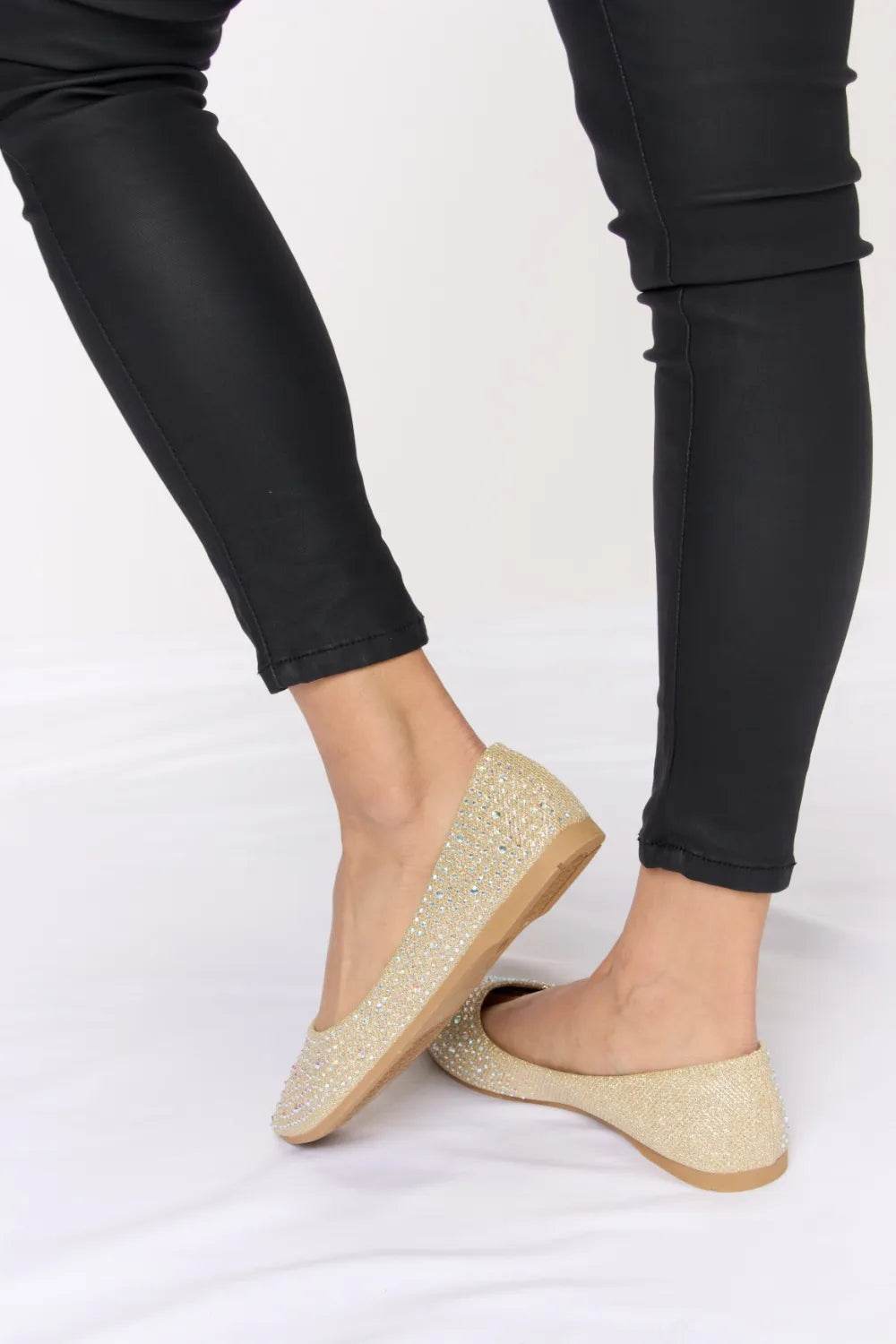 Forever Link Rhinestone Point Toe Flat Slip-Ons - IntuitiveEncBoutique