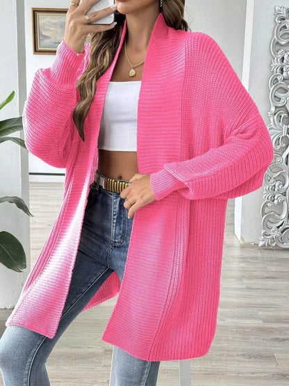 Oversized Knit Open Front Cardigan - IntuitiveEncBoutique