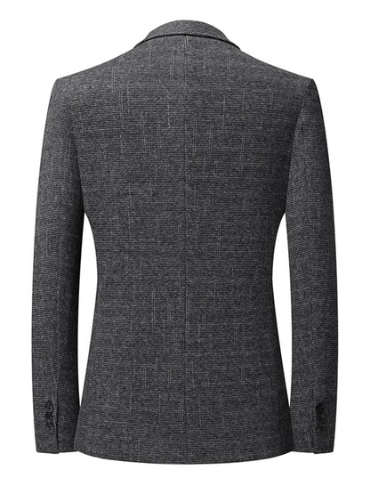 Men's Single-Breasted Tweed Blazer - IntuitiveEncBoutique