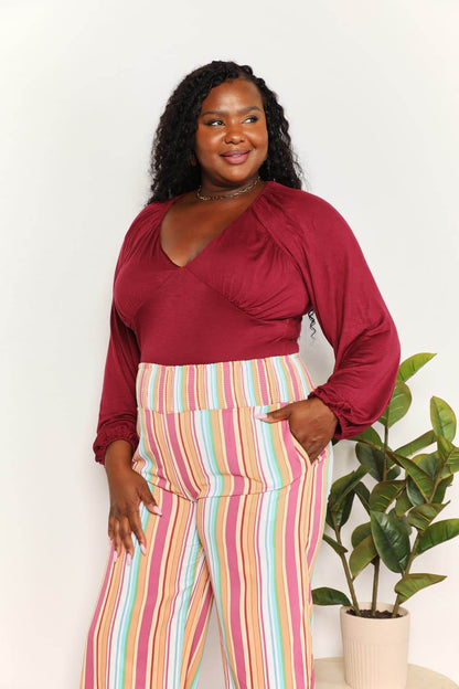 Culture Code Full Size V-Neck Bodysuit - IntuitiveEncBoutique