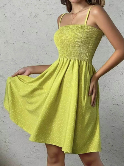 Full Size Smocked Square Neck Cami Dress Plus Size - IntuitiveEncBoutique