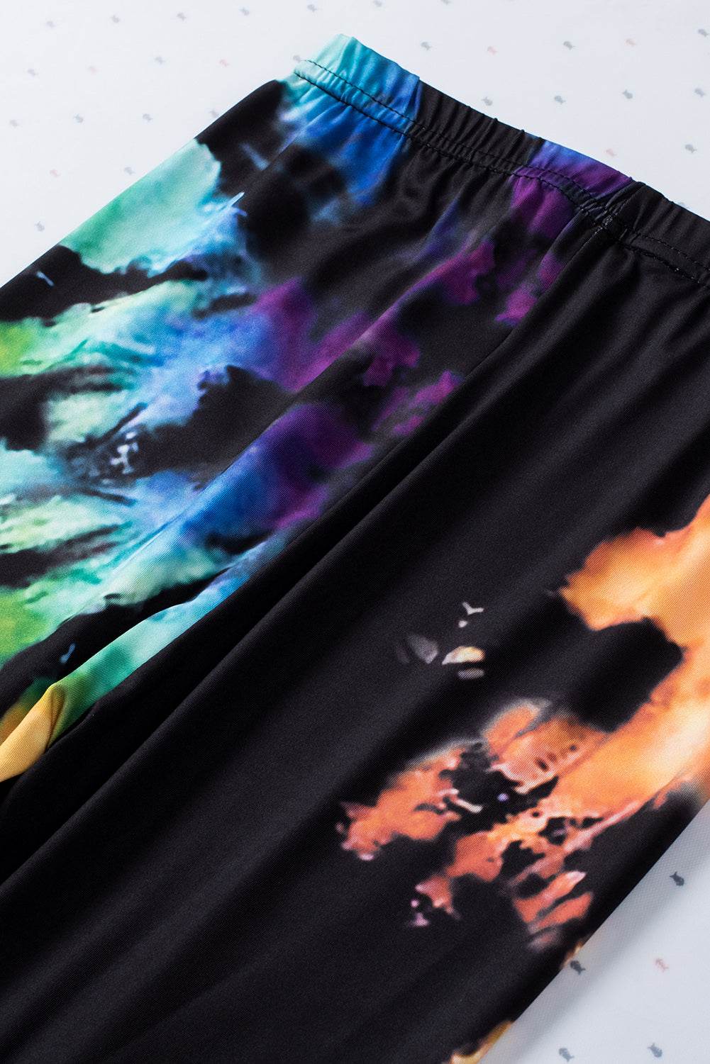 Multicolor Tie Dye Hollow Out Fitness Activewear Leggings - IntuitiveEncBoutique